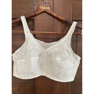Vintage Best Form Bra 42D Front Snap White Lace